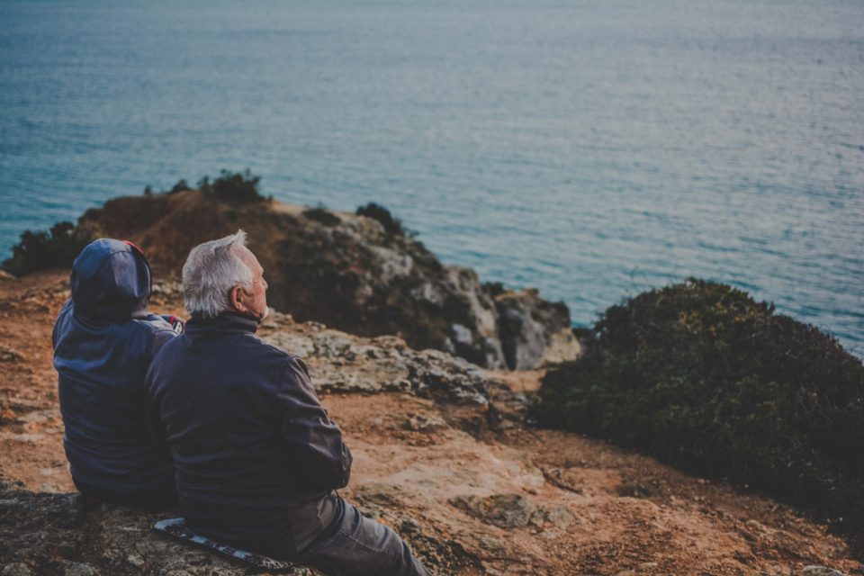 Elderly man on beach