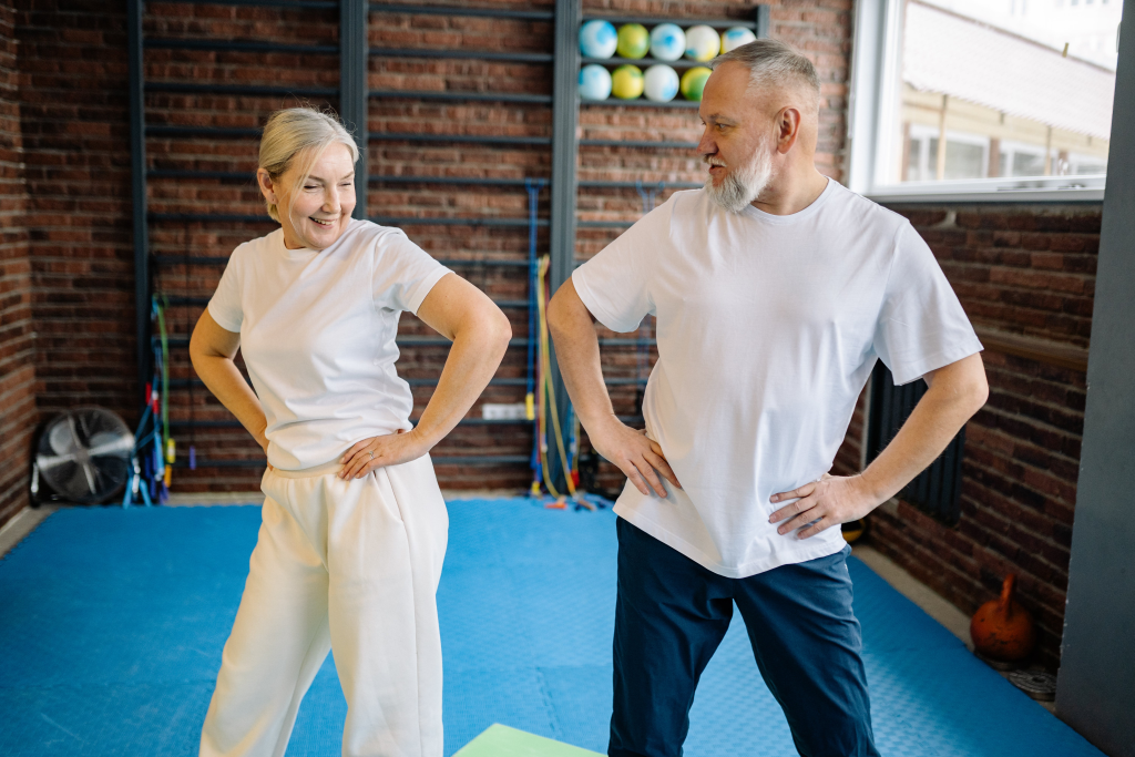 Elderly exercising