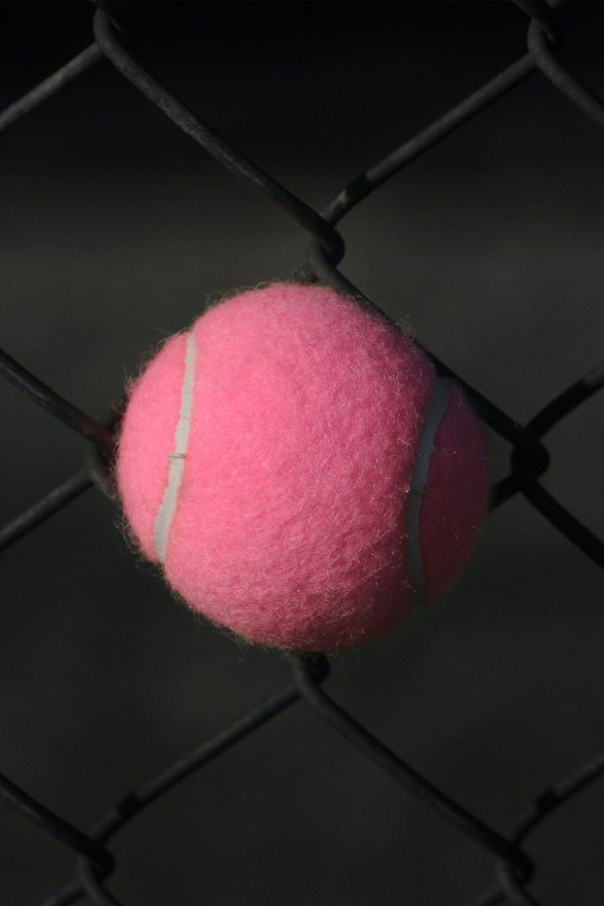 Pink tennis ball