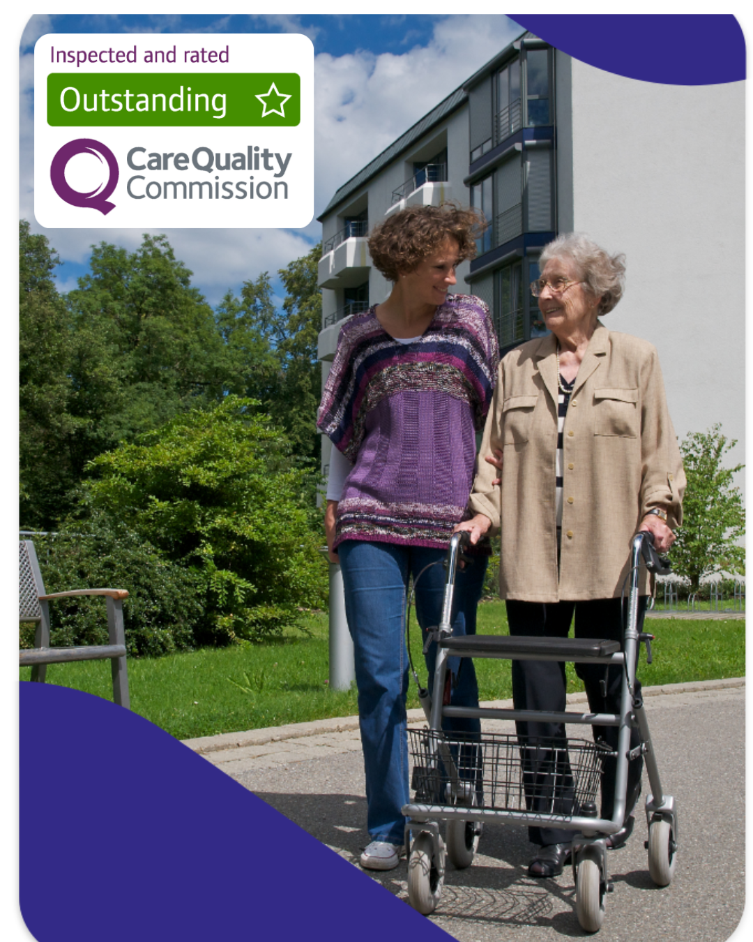 Live-in Carer Walking With Client in Hampshire
