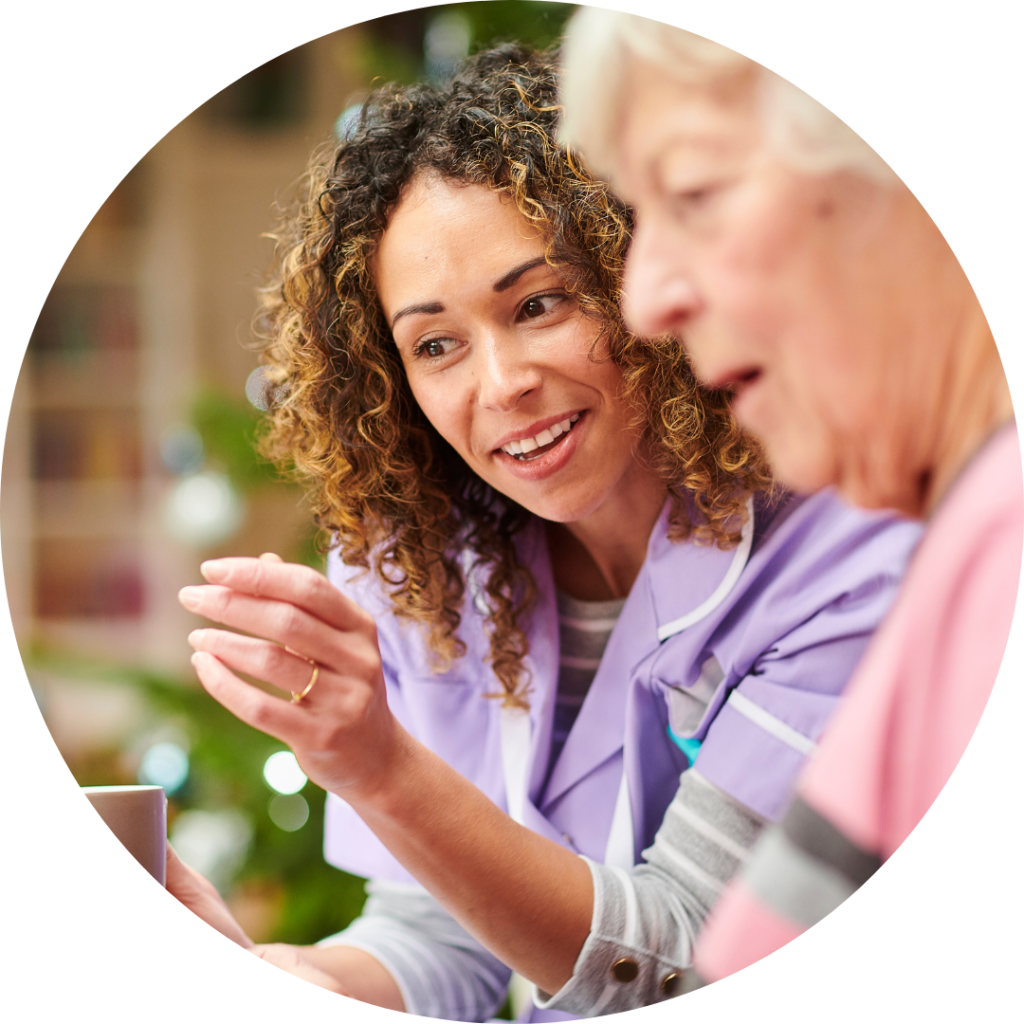 Elderly woman with live in carer