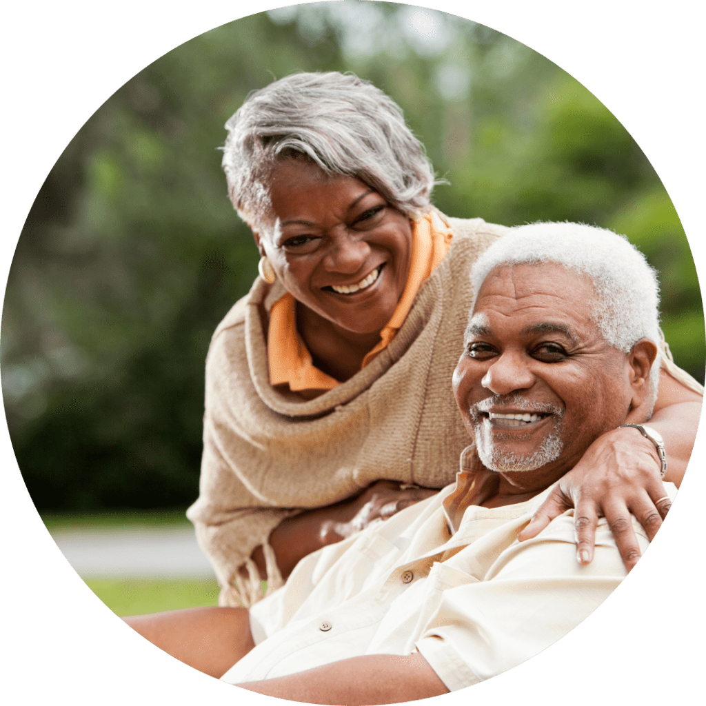 Elderly couple smiling