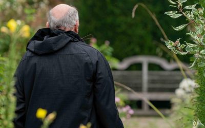 Elderly man in a garden